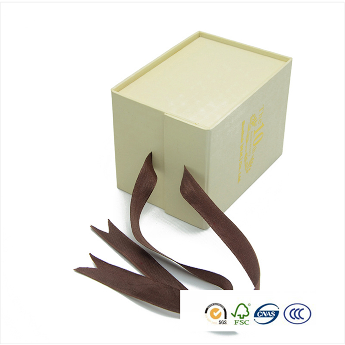 gift box with foil stamping LOGO and ribbon