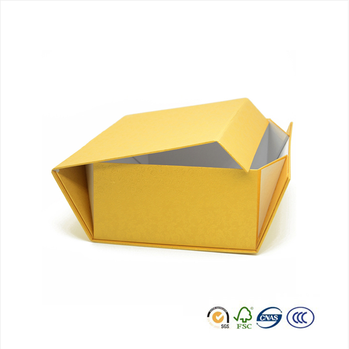 golden color paper box foldable design