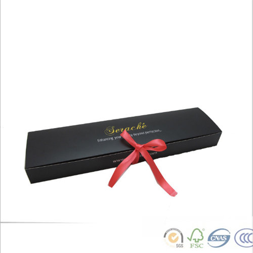 foldable card board box with ribbon closure